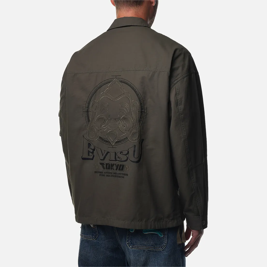 Evisu Мужская куртка ветровка Baby Godhead & Seagull Patchwork Shirt