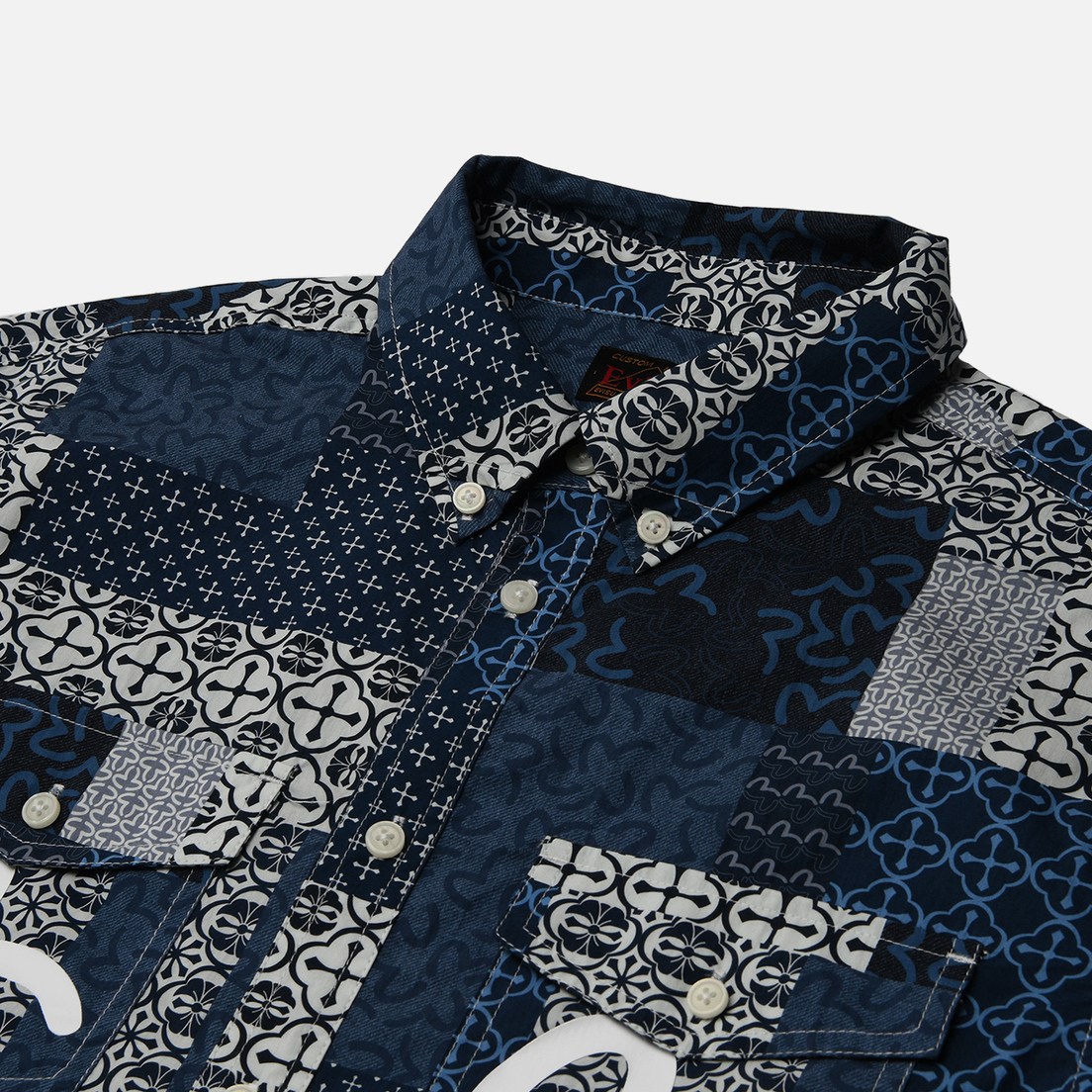 Evisu Мужская рубашка Dermatoglyphic Block All Over Print & Seagull Print