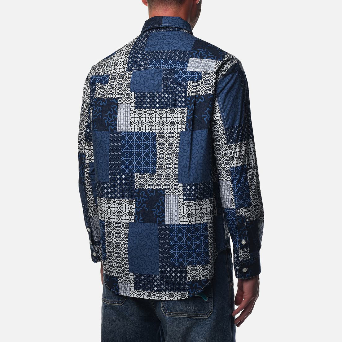 Evisu Мужская рубашка Dermatoglyphic Block All Over Print & Seagull Print