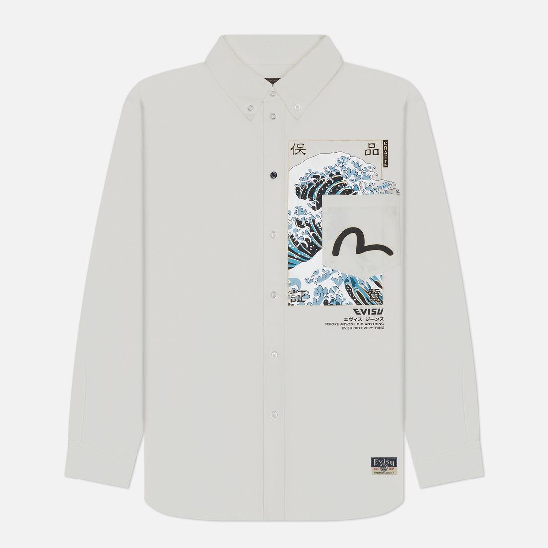 Evisu Мужская рубашка Seagull Wave Print