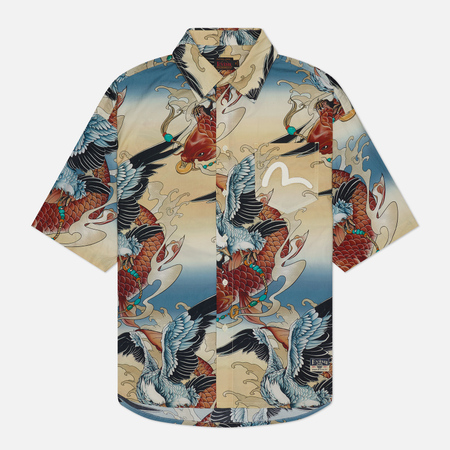 Мужская рубашка Evisu Seagull Embroidery Carp Seagull, цвет бежевый, размер M