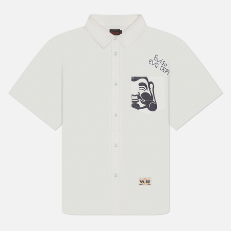 Мужская рубашка Evisu Hand Stitching Seagull Applique, цвет белый, размер S