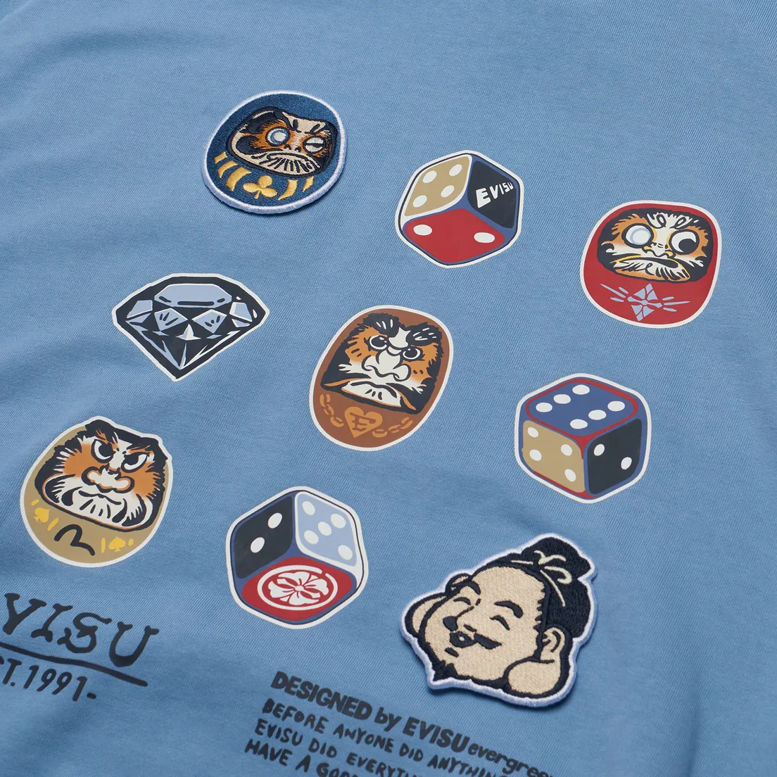 Evisu Мужская толстовка Four Suits Daruma & Godhead Embroidery Hoodie
