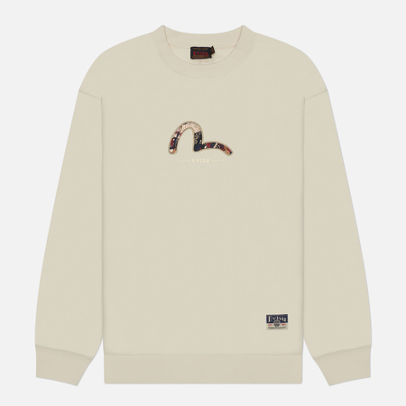 Мужская толстовка Evisu Seagull & Kamon Brocade Applique, цвет бежевый, размер XXL