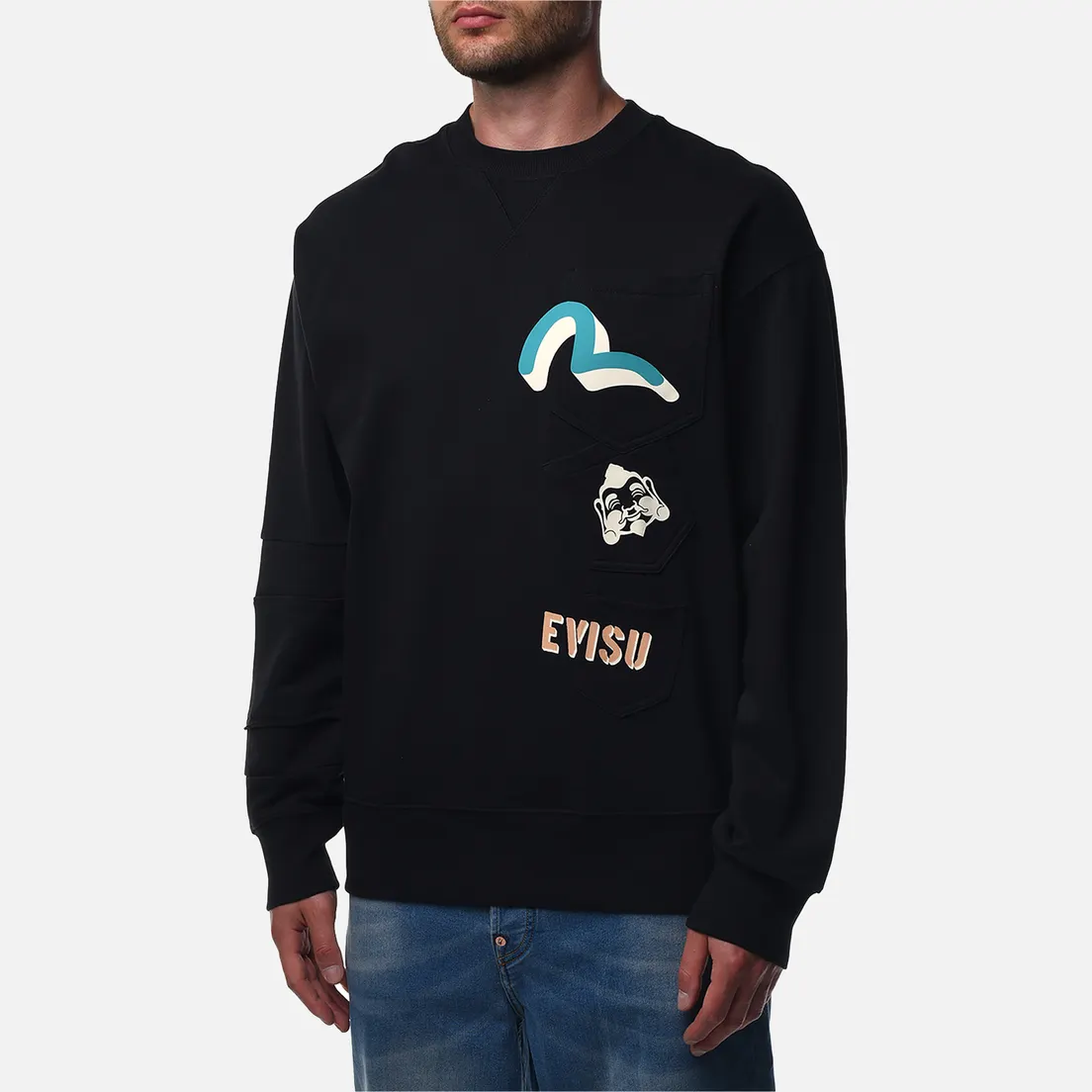 Evisu Мужская толстовка Seagull & Baby Godhead Print