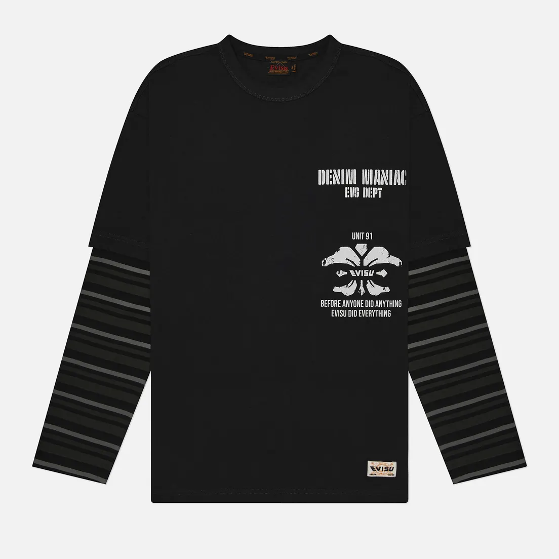 Evisu Мужской лонгслив Kamon & Evisu Print Double Sleeves