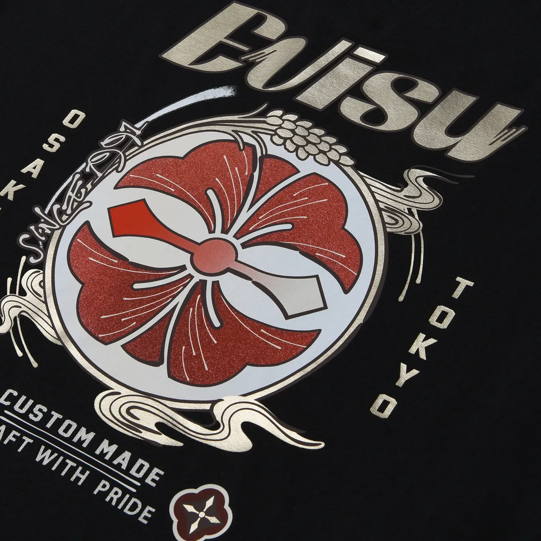 Evisu Мужская футболка Hanafuda Kamon Foil Printed