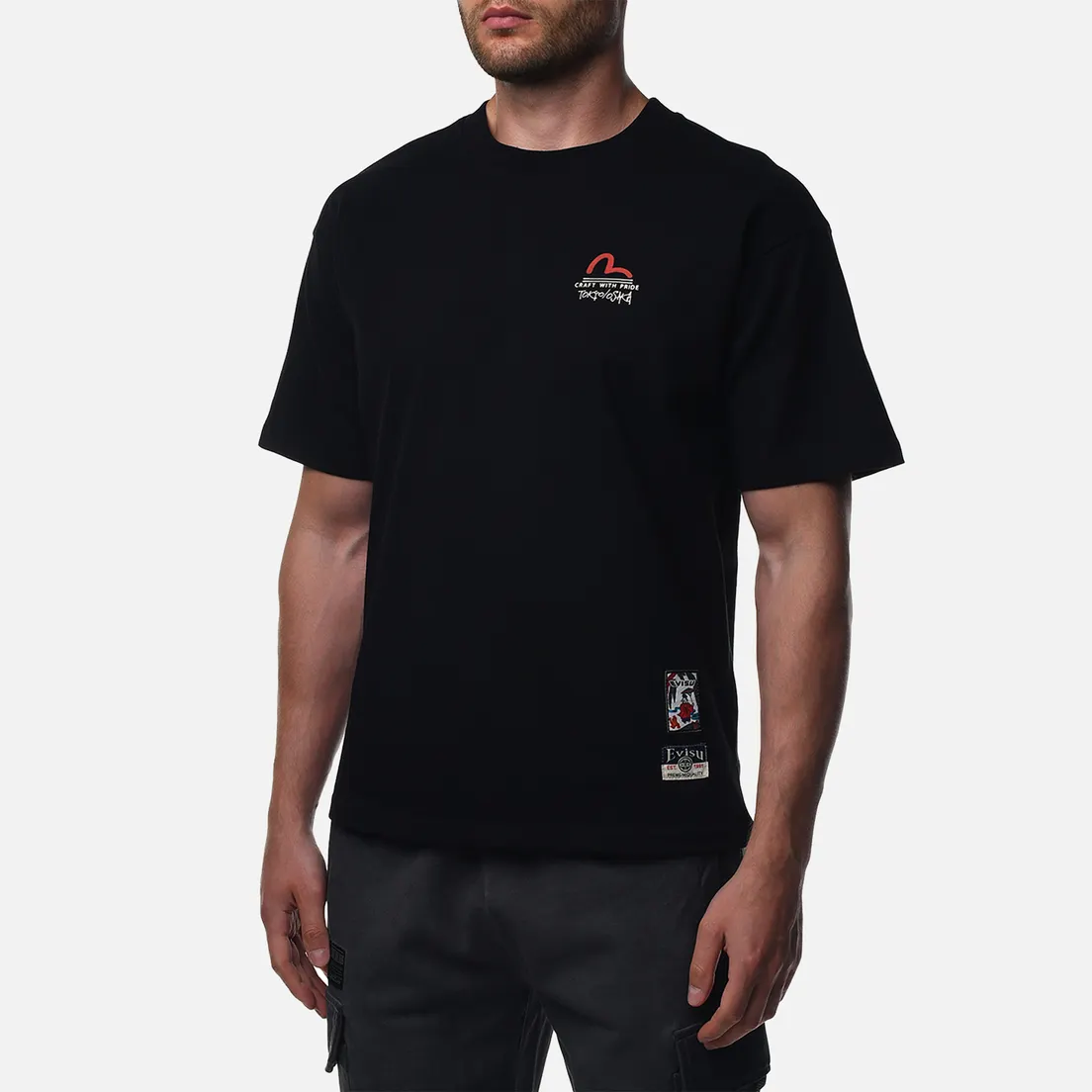 Evisu Мужская футболка Hanafuda Kamon Foil Printed