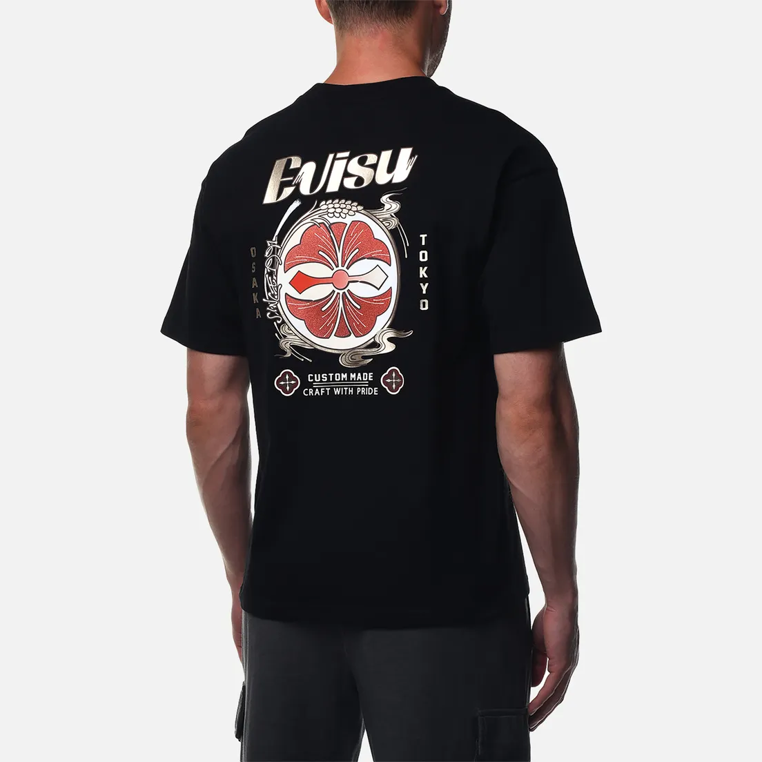 Evisu Мужская футболка Hanafuda Kamon Foil Printed