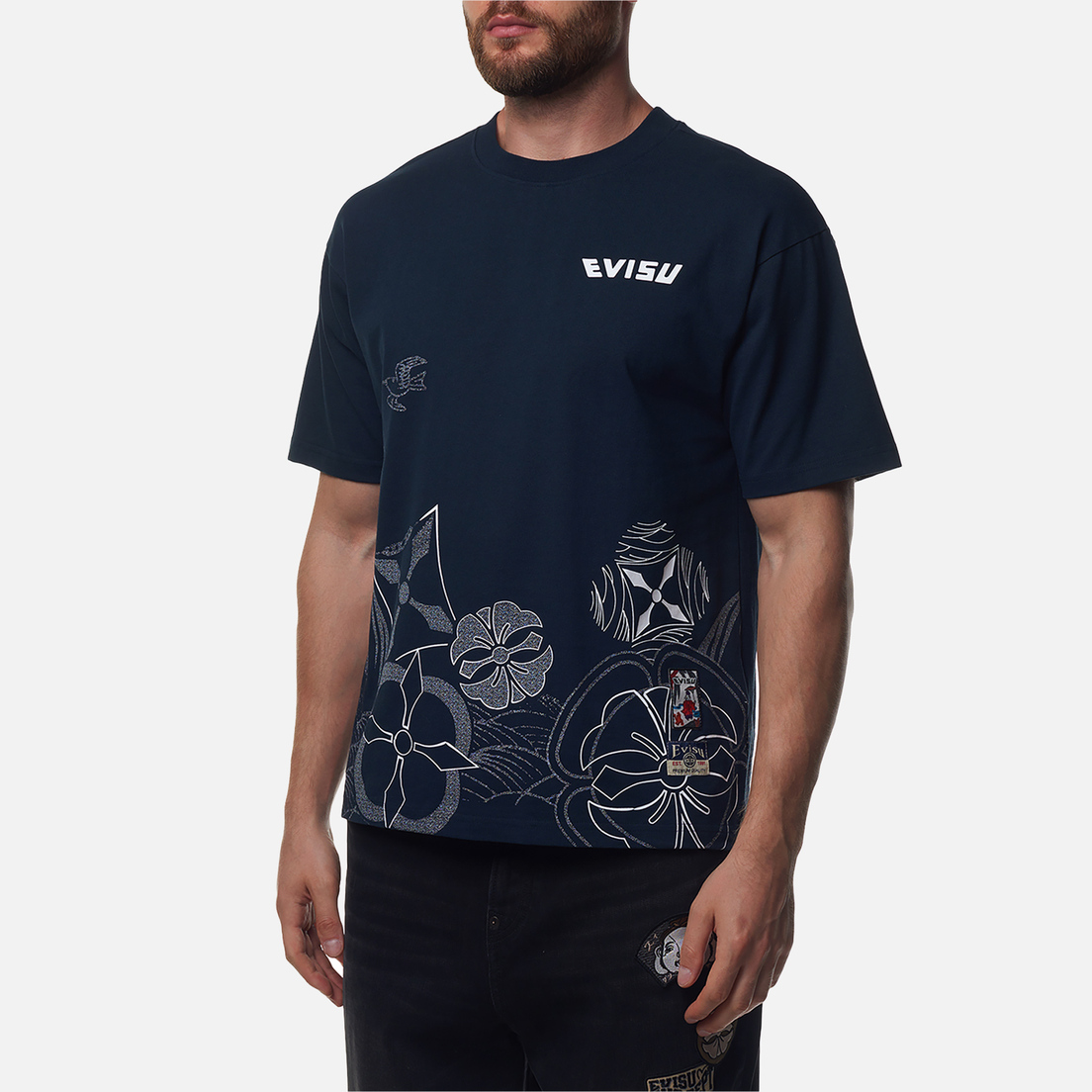 Evisu Мужская футболка Kamon Printed