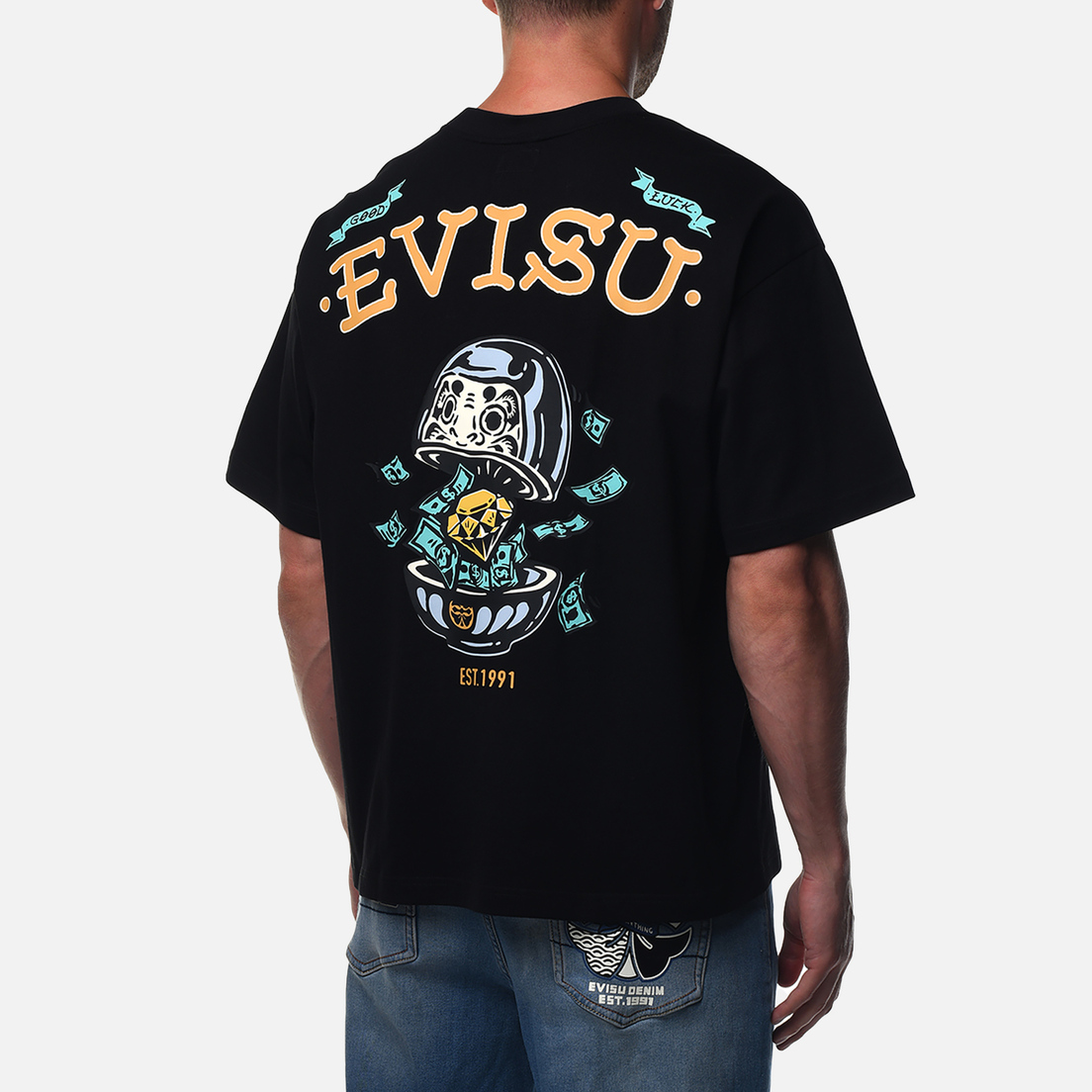 Evisu Мужская футболка Diamond Daruma Printed