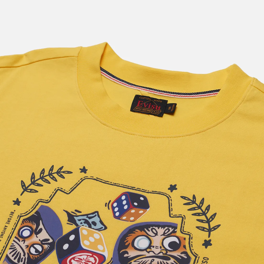 Evisu Мужская футболка Four Suits Daruma & Dice Roll Printed