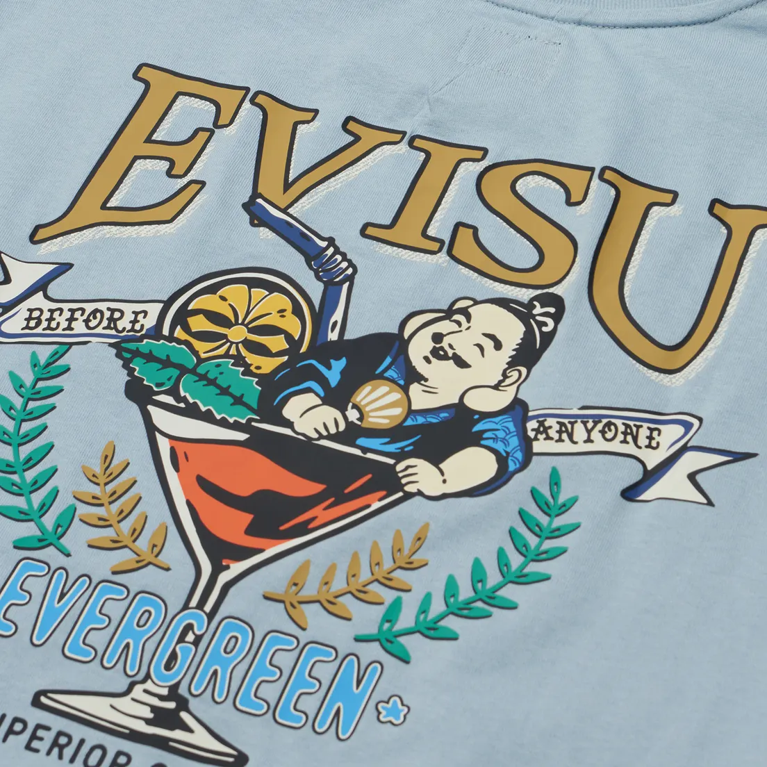 Evisu Мужская футболка GodHead Cocktail Glasses Printed
