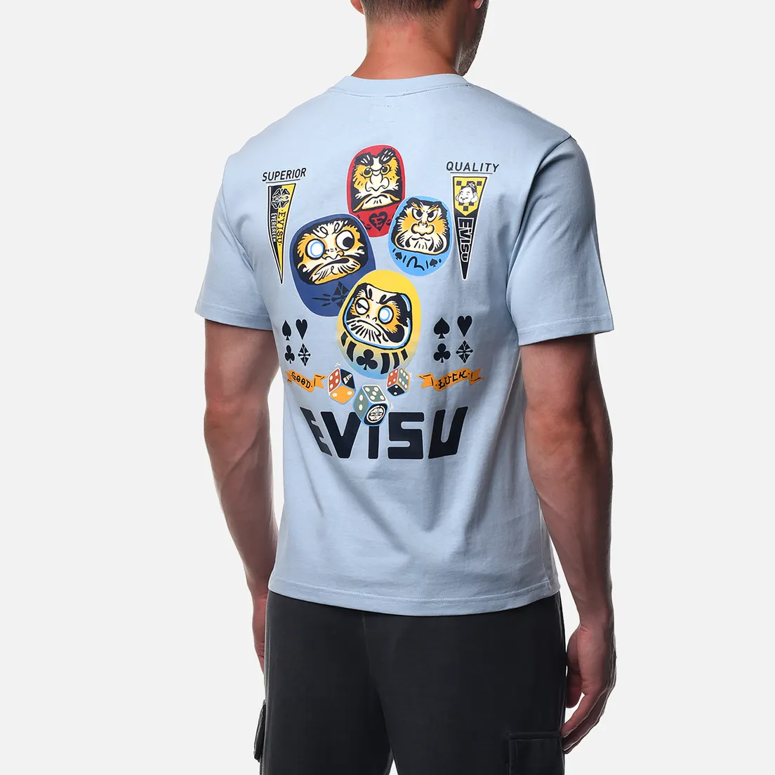 Evisu Мужская футболка Four Suits Daruma Printed