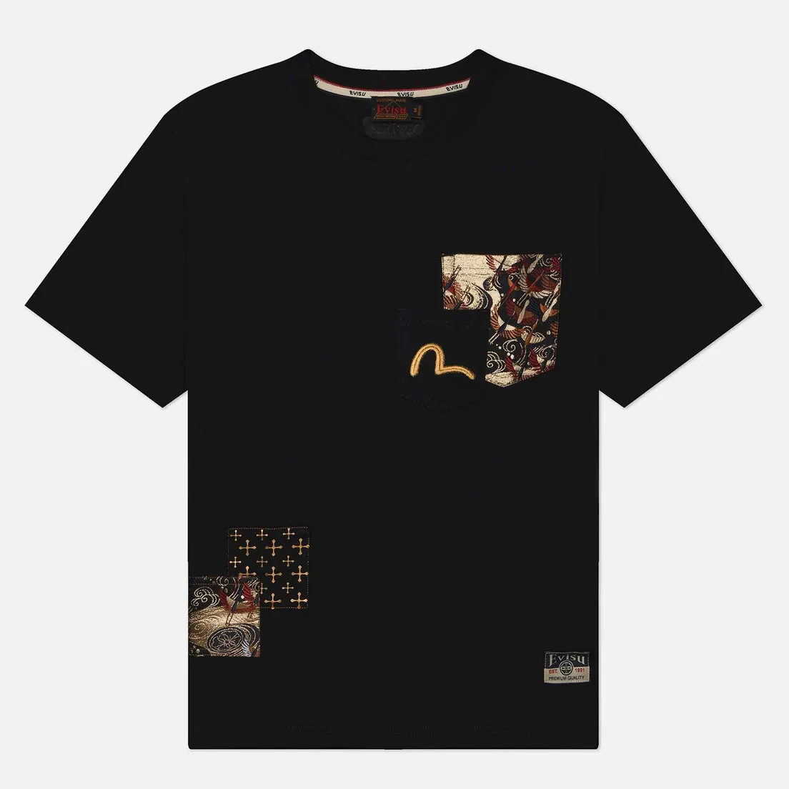 Evisu Мужская футболка Seagull Embroidery & Brocade Pocket
