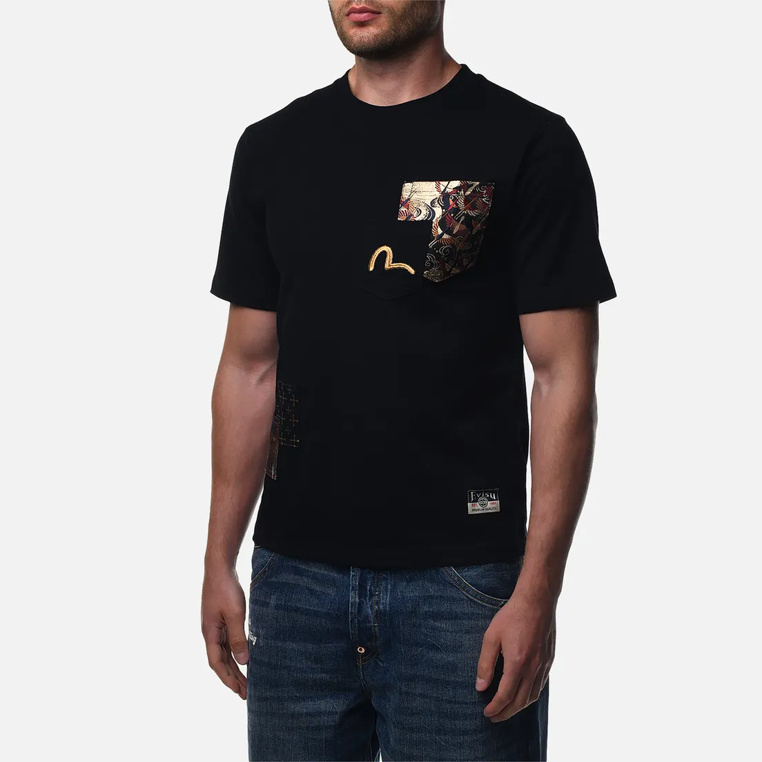Evisu Мужская футболка Seagull Embroidery & Brocade Pocket