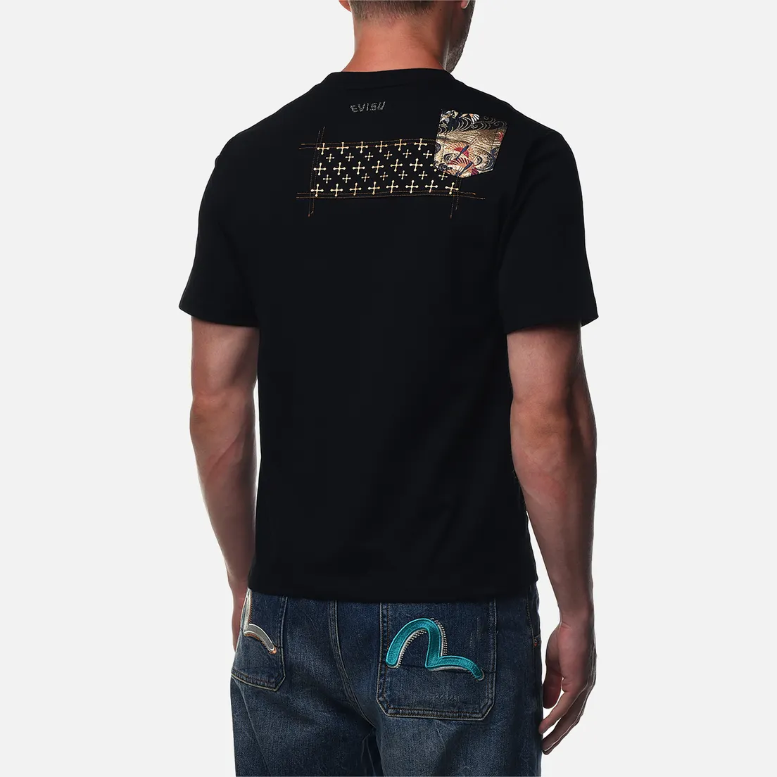Evisu Мужская футболка Seagull Embroidery & Brocade Pocket