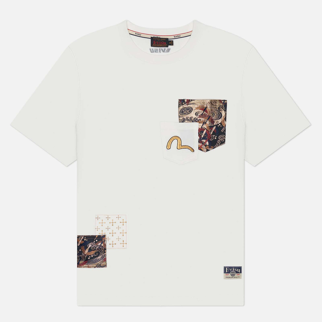 Evisu Мужская футболка Seagull Embroidery & Brocade Pocket