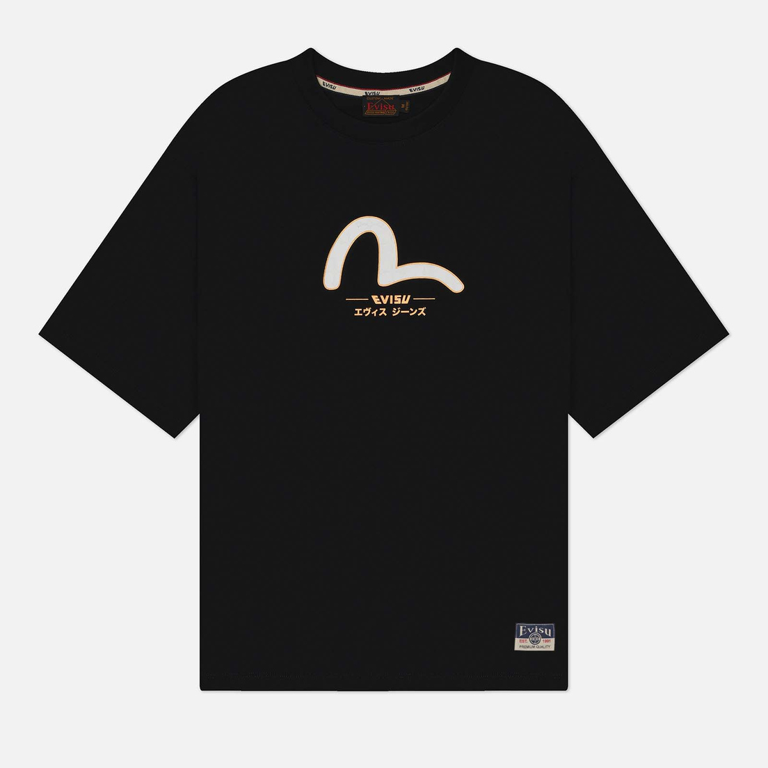 Evisu Мужская футболка Seagull & Daicock & Kamon Gold Print