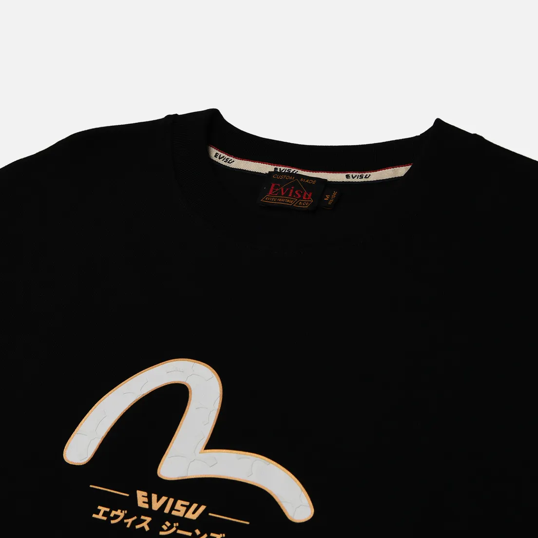 Evisu Мужская футболка Seagull & Daicock & Kamon Gold Print