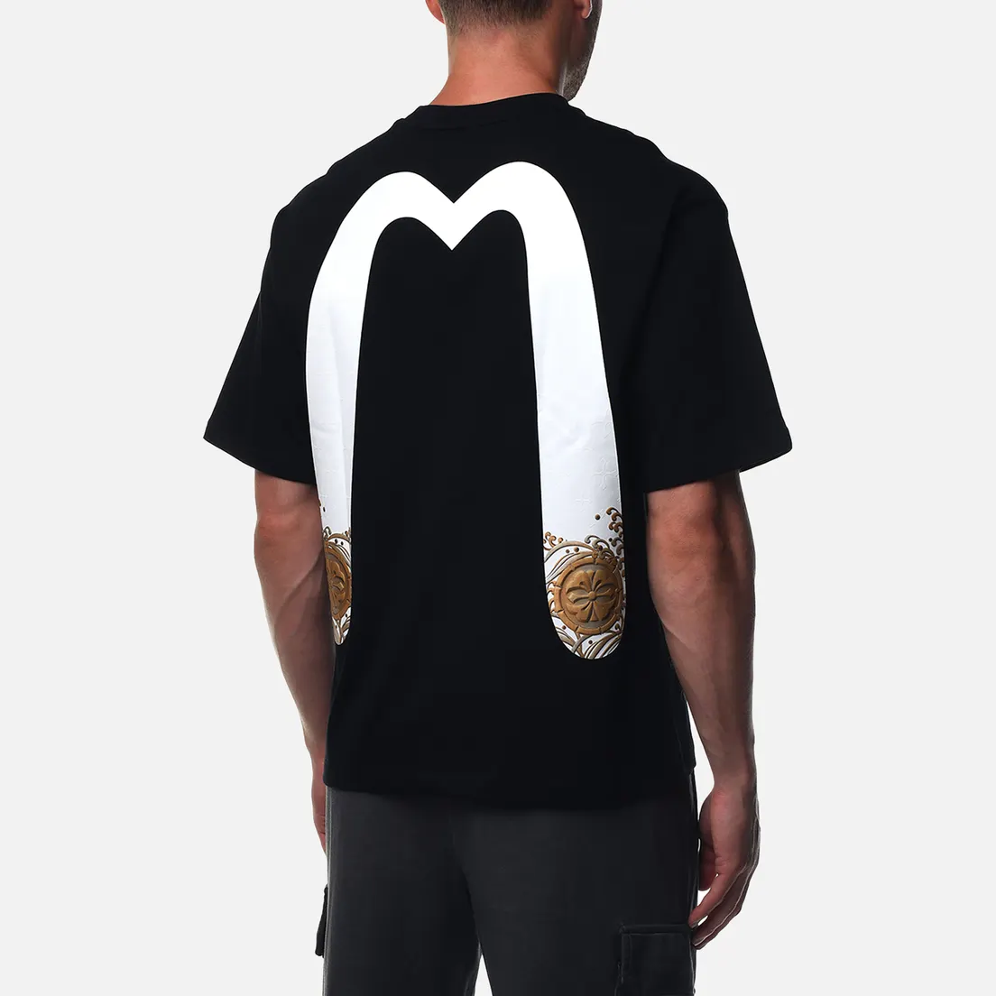 Evisu Мужская футболка Seagull & Daicock & Kamon Gold Print
