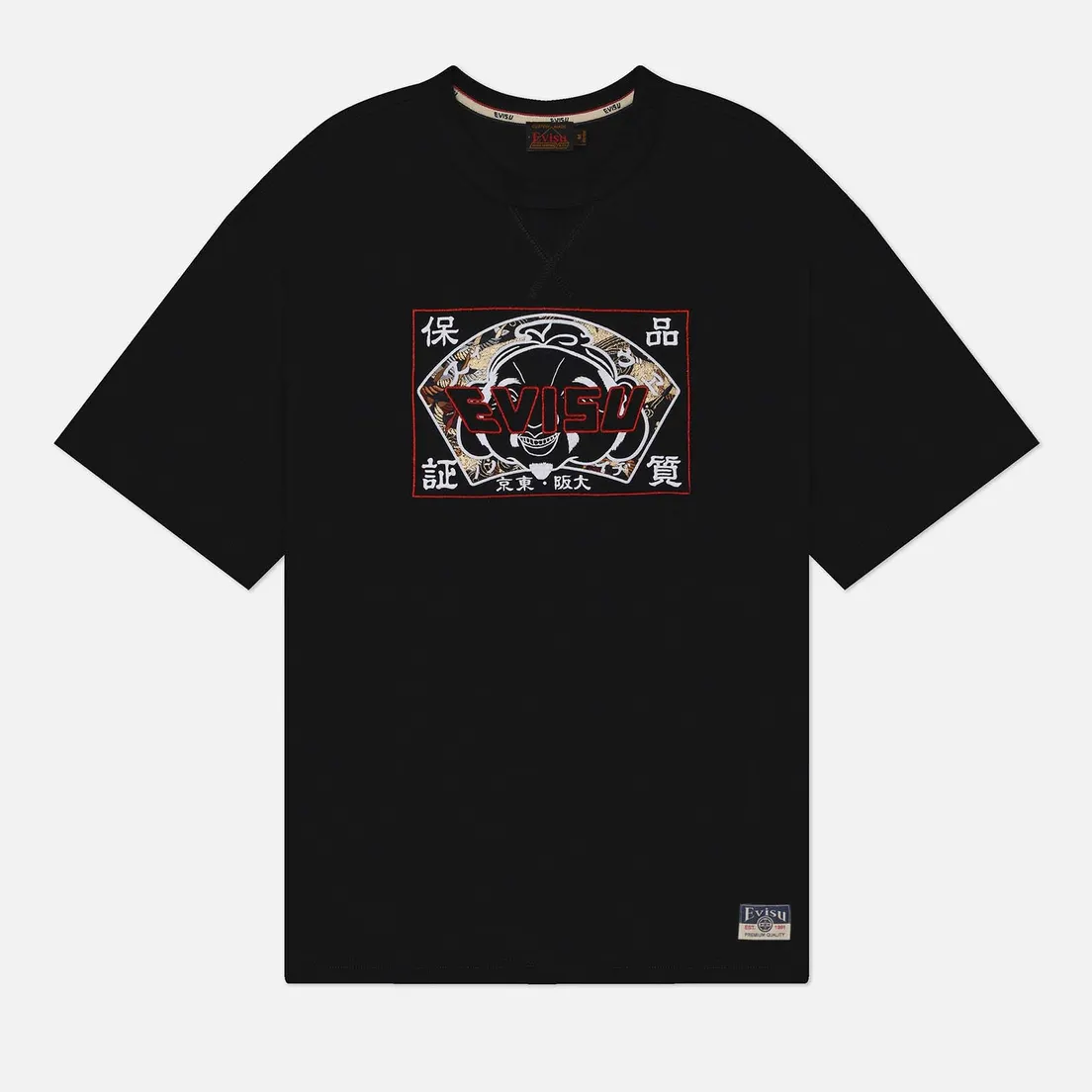Evisu Мужская футболка Godhead Brocade Applique & Evisu Embroidery