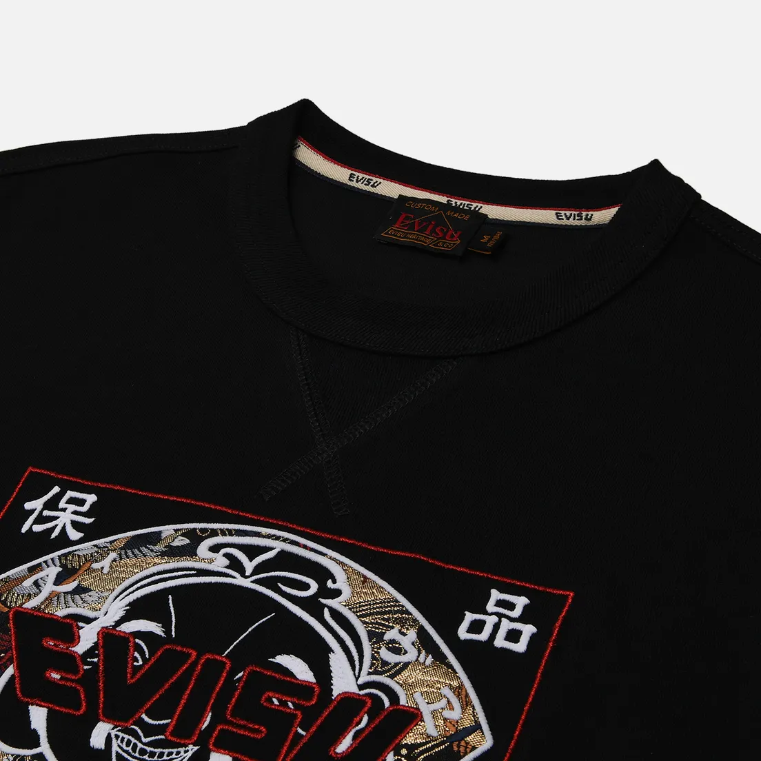 Evisu Мужская футболка Godhead Brocade Applique & Evisu Embroidery
