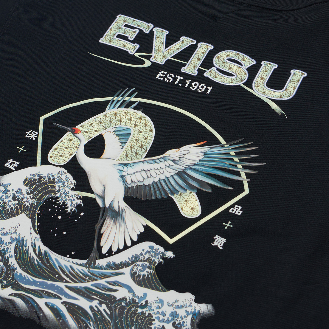 Evisu Мужская футболка Print Applique Seagull Print