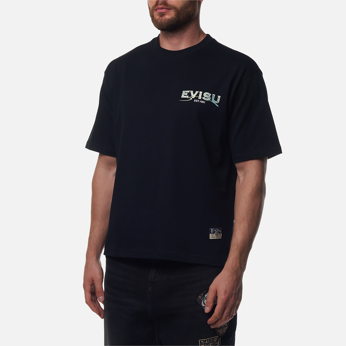 Evisu Мужская футболка Print Applique Seagull Print