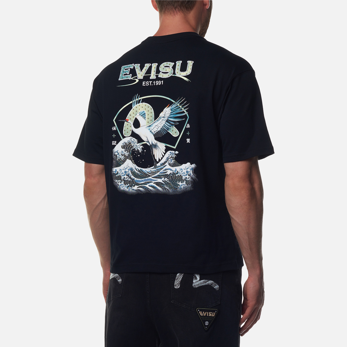 Evisu Мужская футболка Print Applique Seagull Print