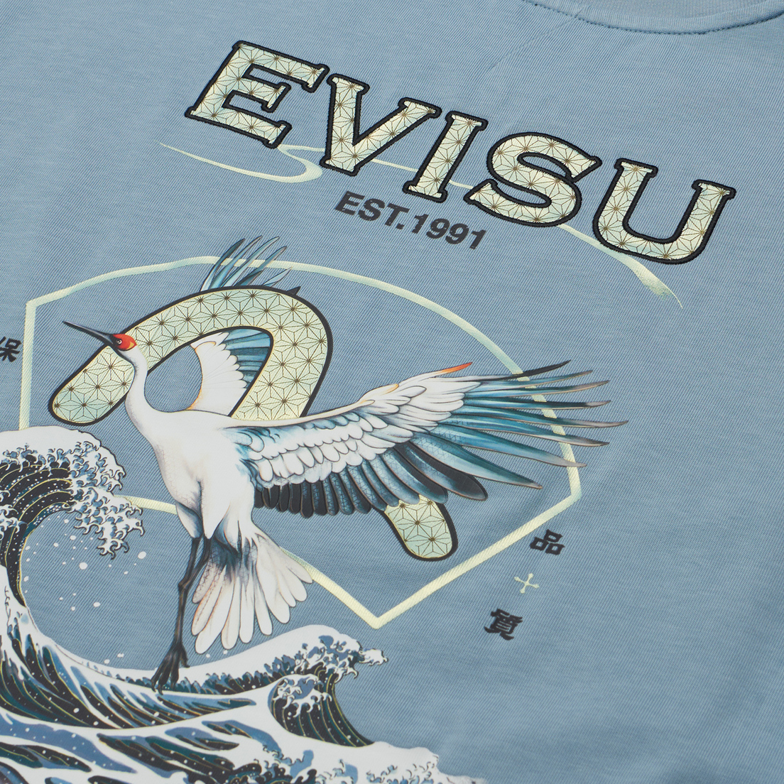 Evisu Мужская футболка Print Applique Seagull Print