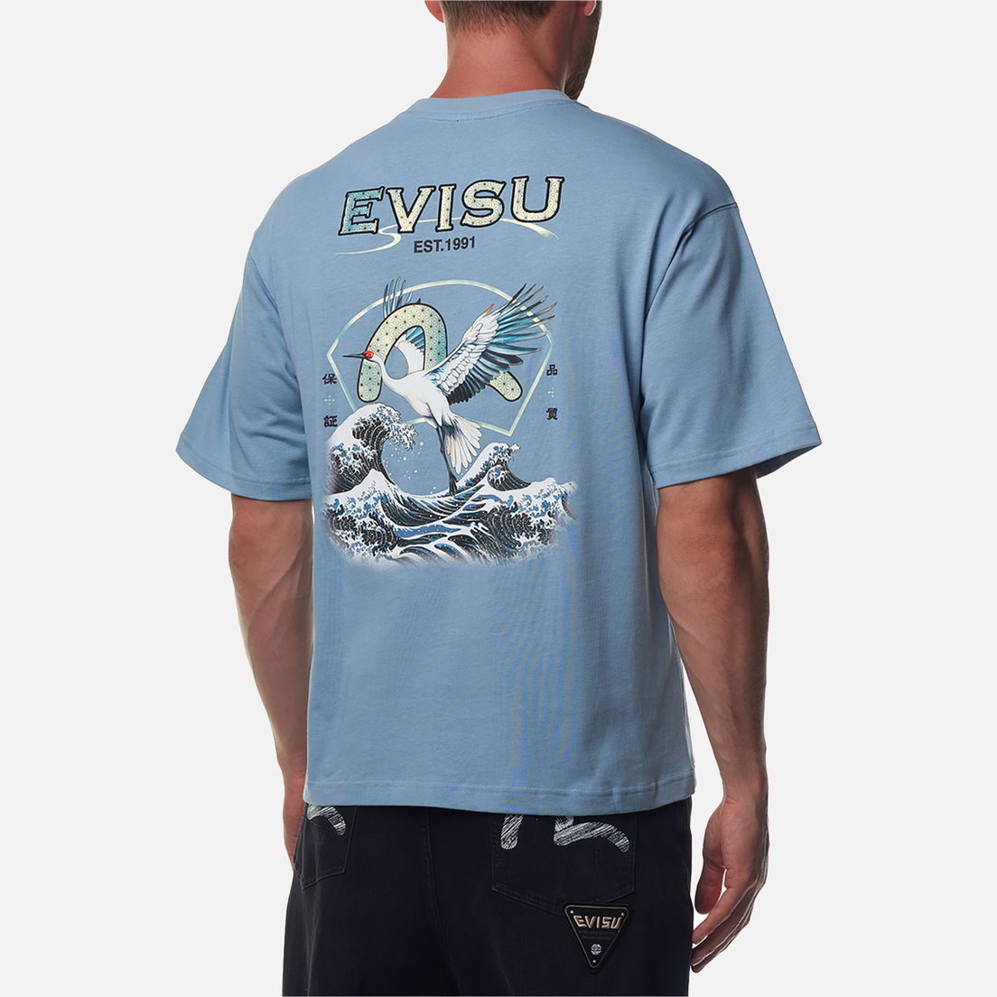 Evisu Мужская футболка Print Applique Seagull Print