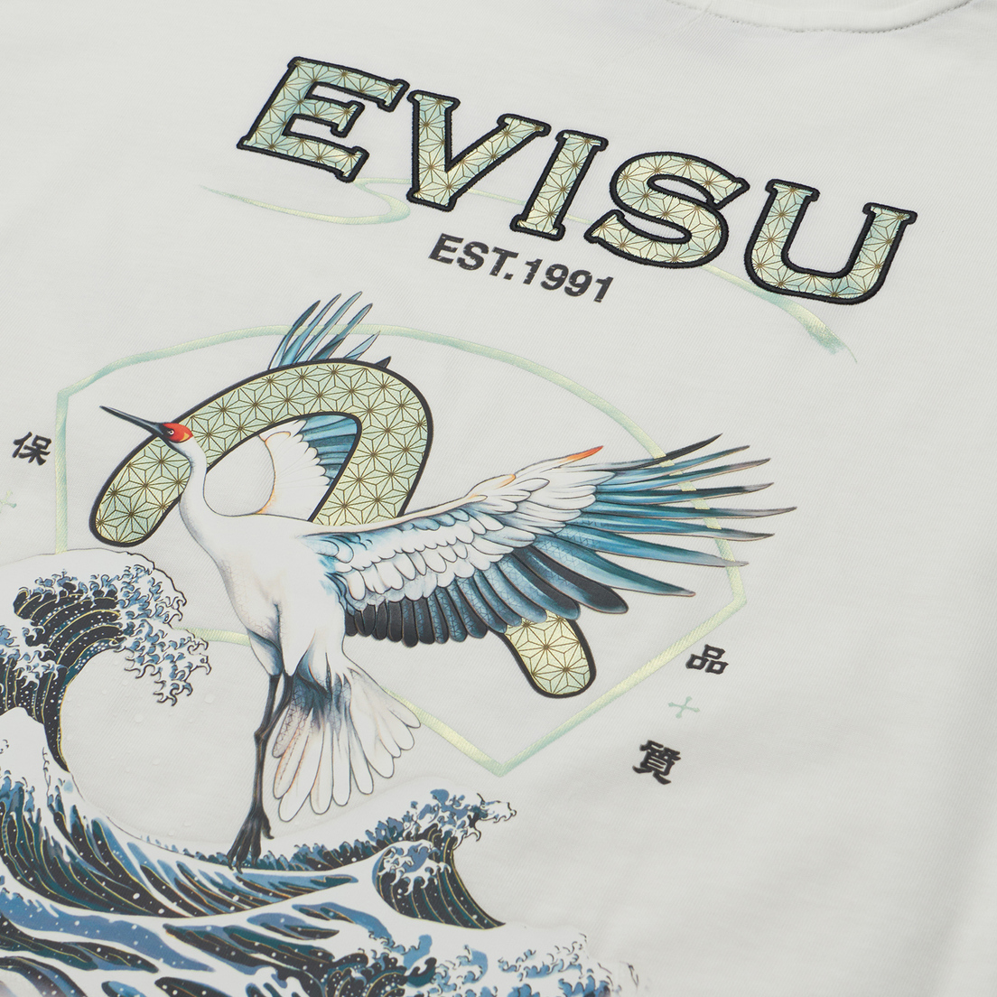 Evisu Мужская футболка Print Applique Seagull Print