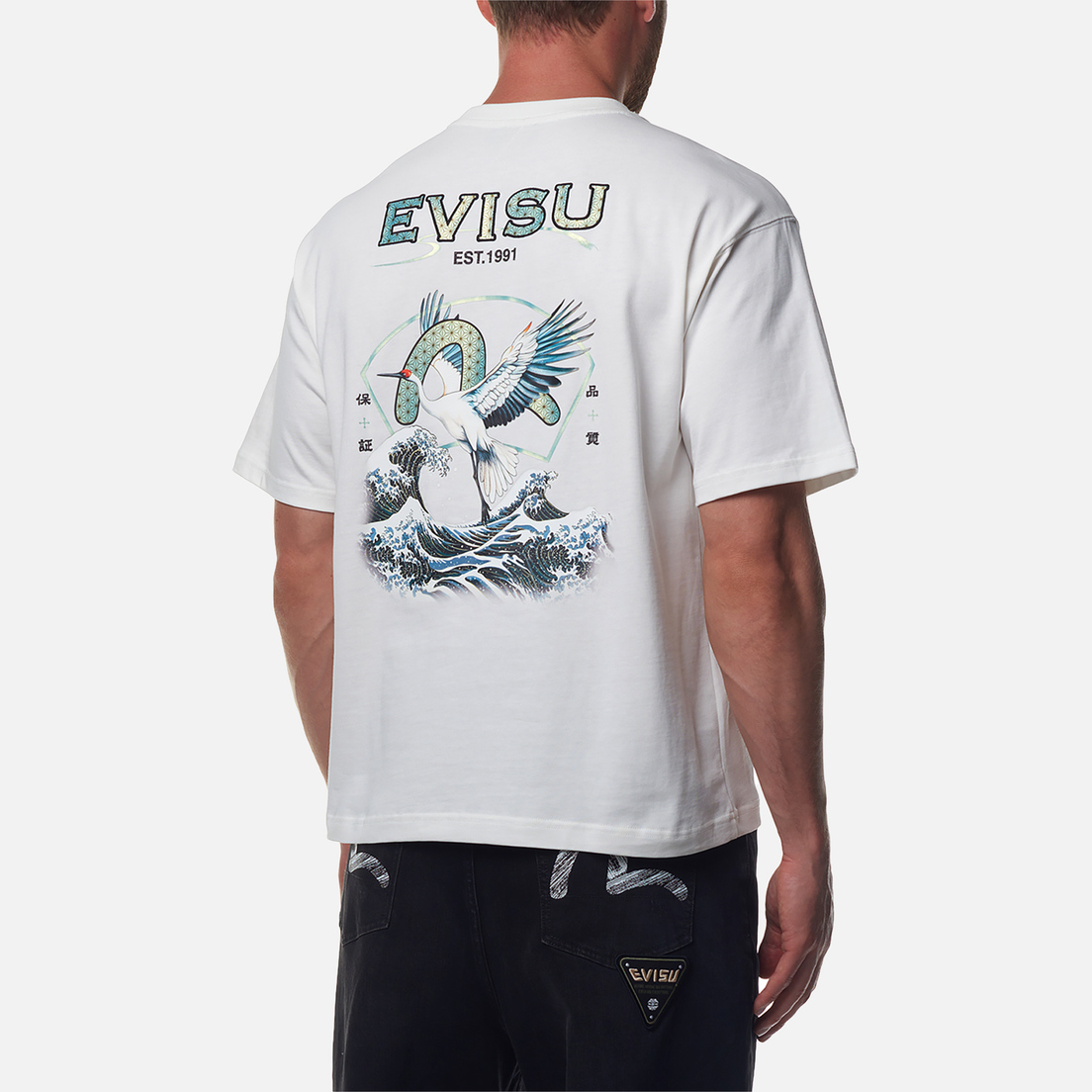 Evisu Мужская футболка Print Applique Seagull Print