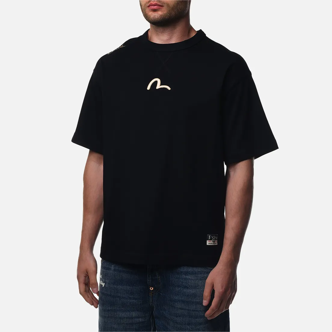 Evisu Мужская футболка Seagull Applique & Daicock & Carp Print