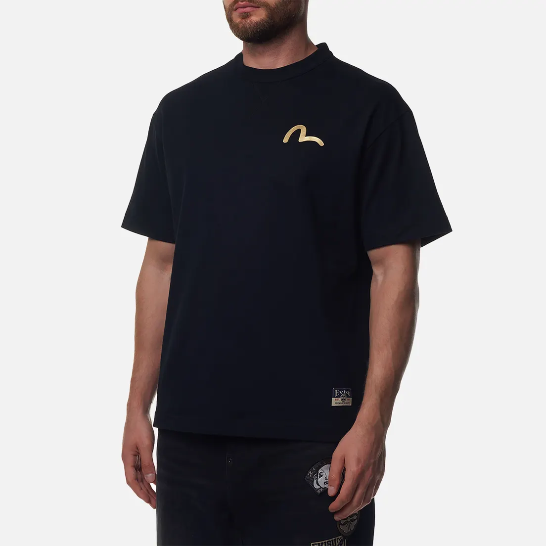 Evisu Мужская футболка Seagull Print Kamon Applique