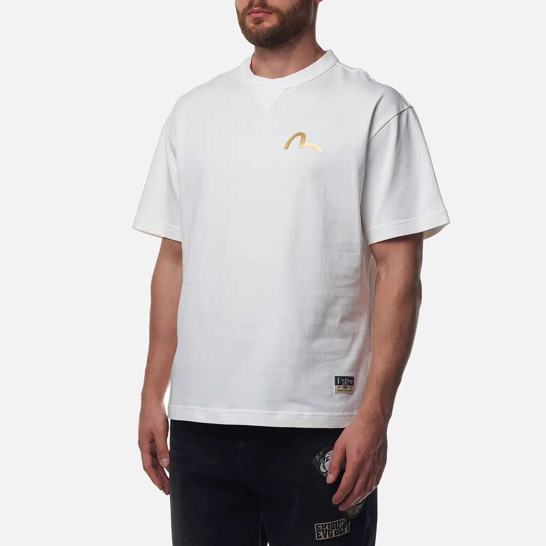 Evisu Мужская футболка Seagull Print Kamon Applique