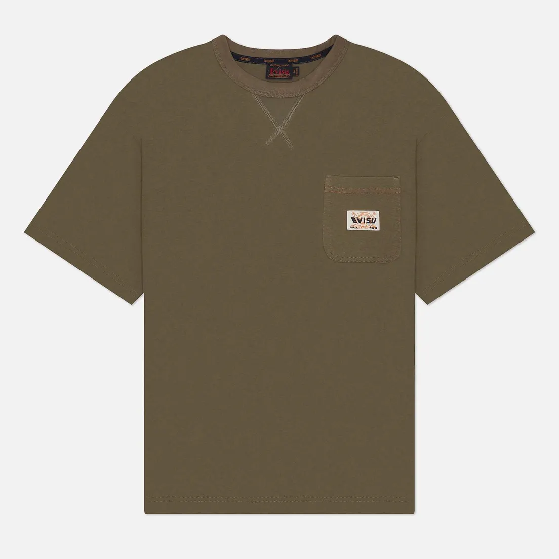 Evisu Мужская футболка Baby Godhead Patchworks Destoryed