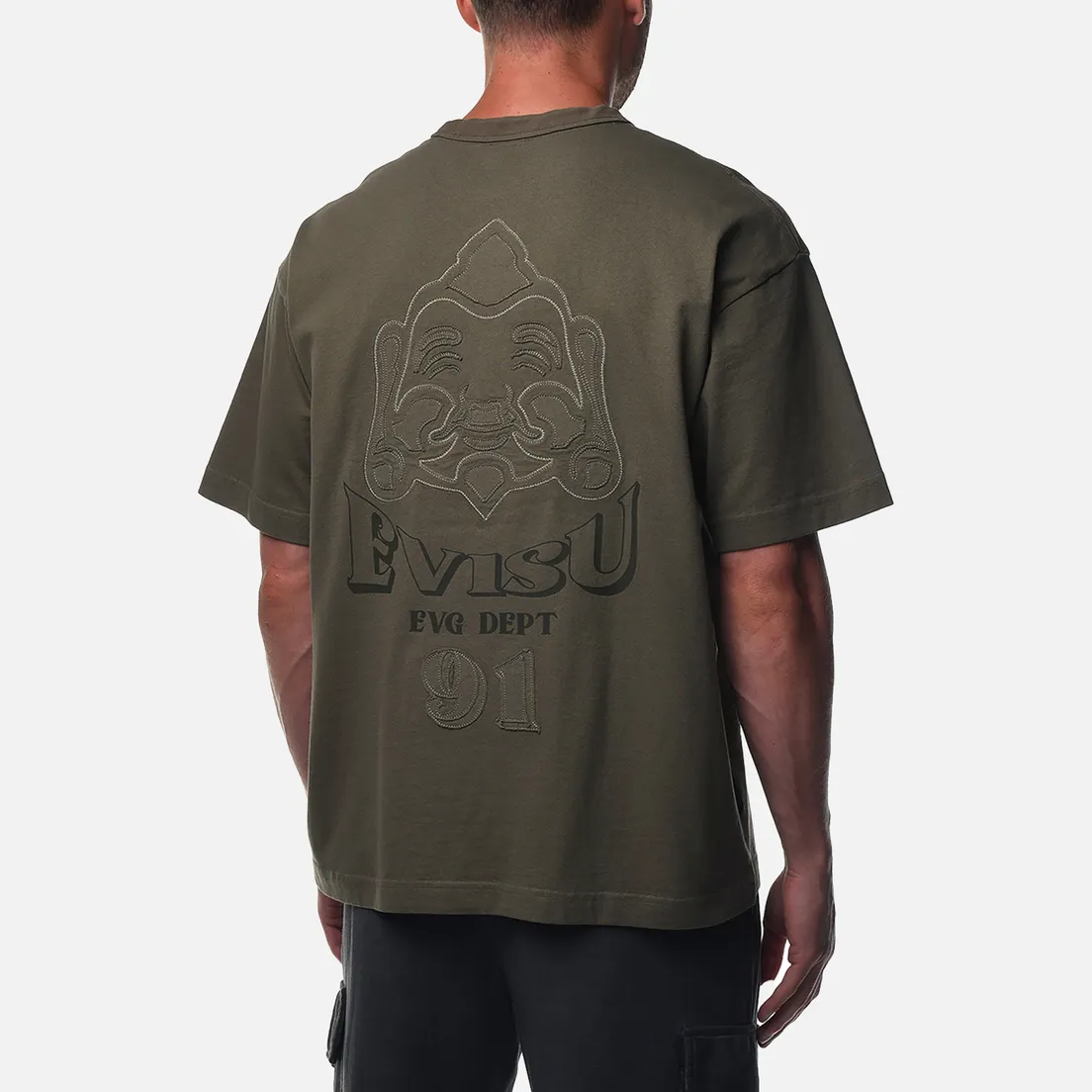 Evisu Мужская футболка Baby Godhead Patchworks Destoryed