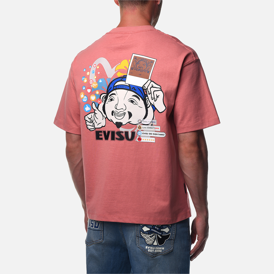 Evisu Мужская футболка Godhead Polariod Print