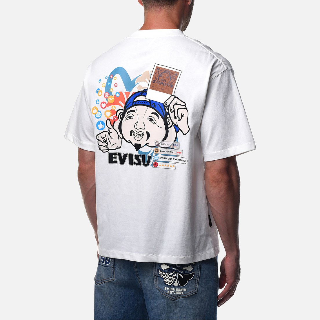 Evisu Мужская футболка Godhead Polariod Print