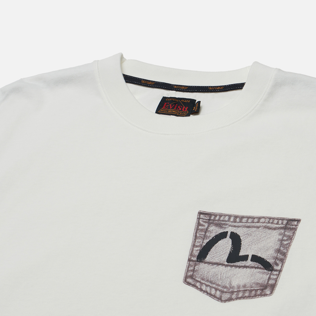 Evisu Мужская футболка Seagull Printed Pocket Kamon Print