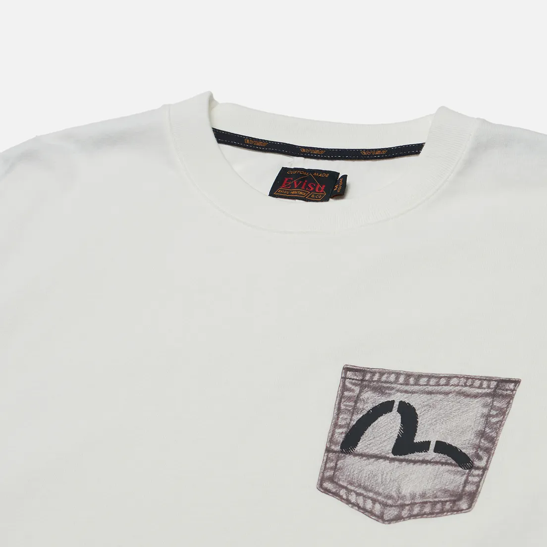 Evisu Мужская футболка Seagull Printed Pocket Kamon Print