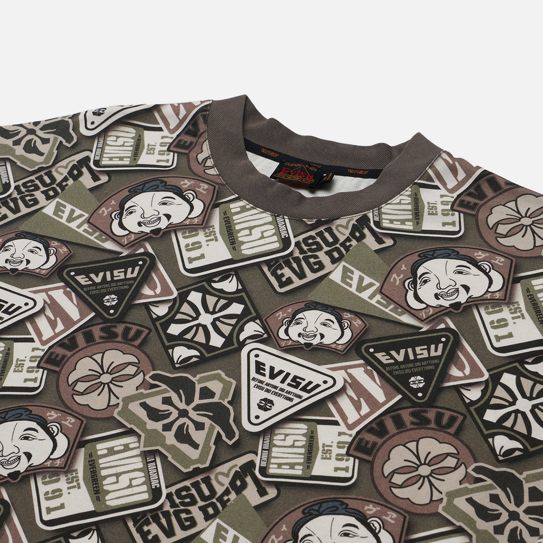 Evisu Мужская футболка Multi Badges All Over Print