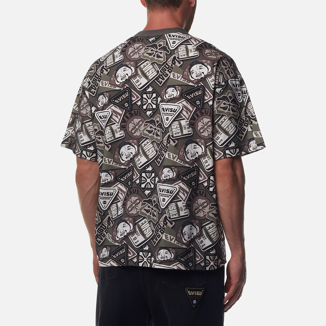 Evisu Мужская футболка Multi Badges All Over Print