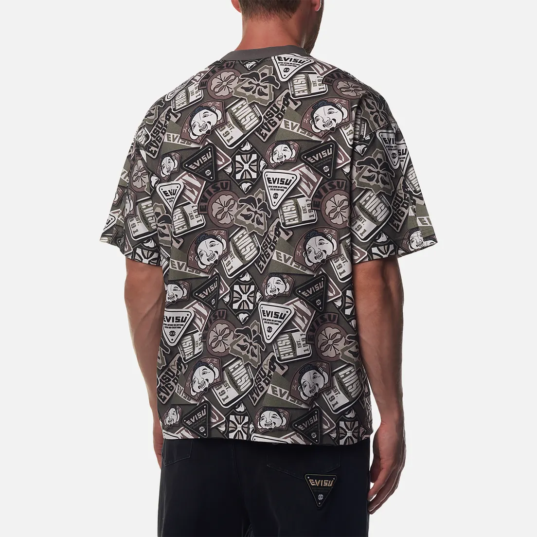 Evisu Мужская футболка Multi Badges All Over Print