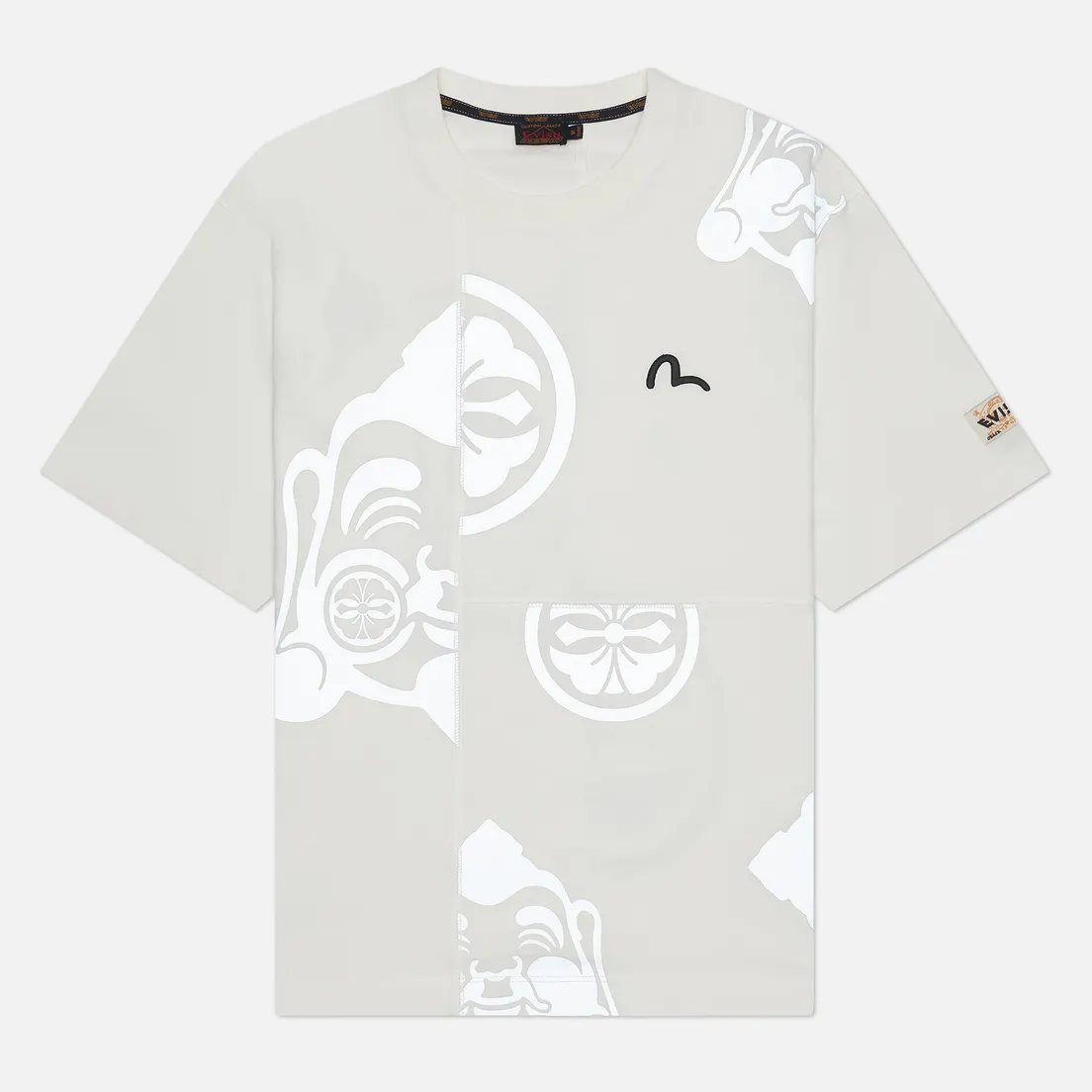 Evisu Мужская футболка Multi Baby GodHead Kamon Reflective Print