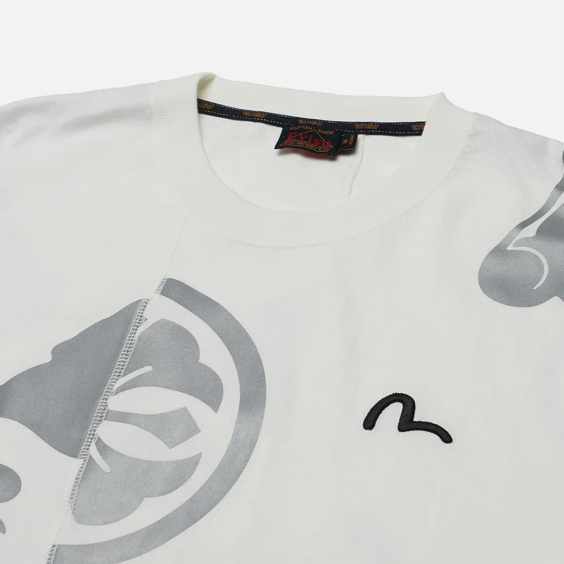 Evisu Мужская футболка Multi Baby GodHead Kamon Reflective Print