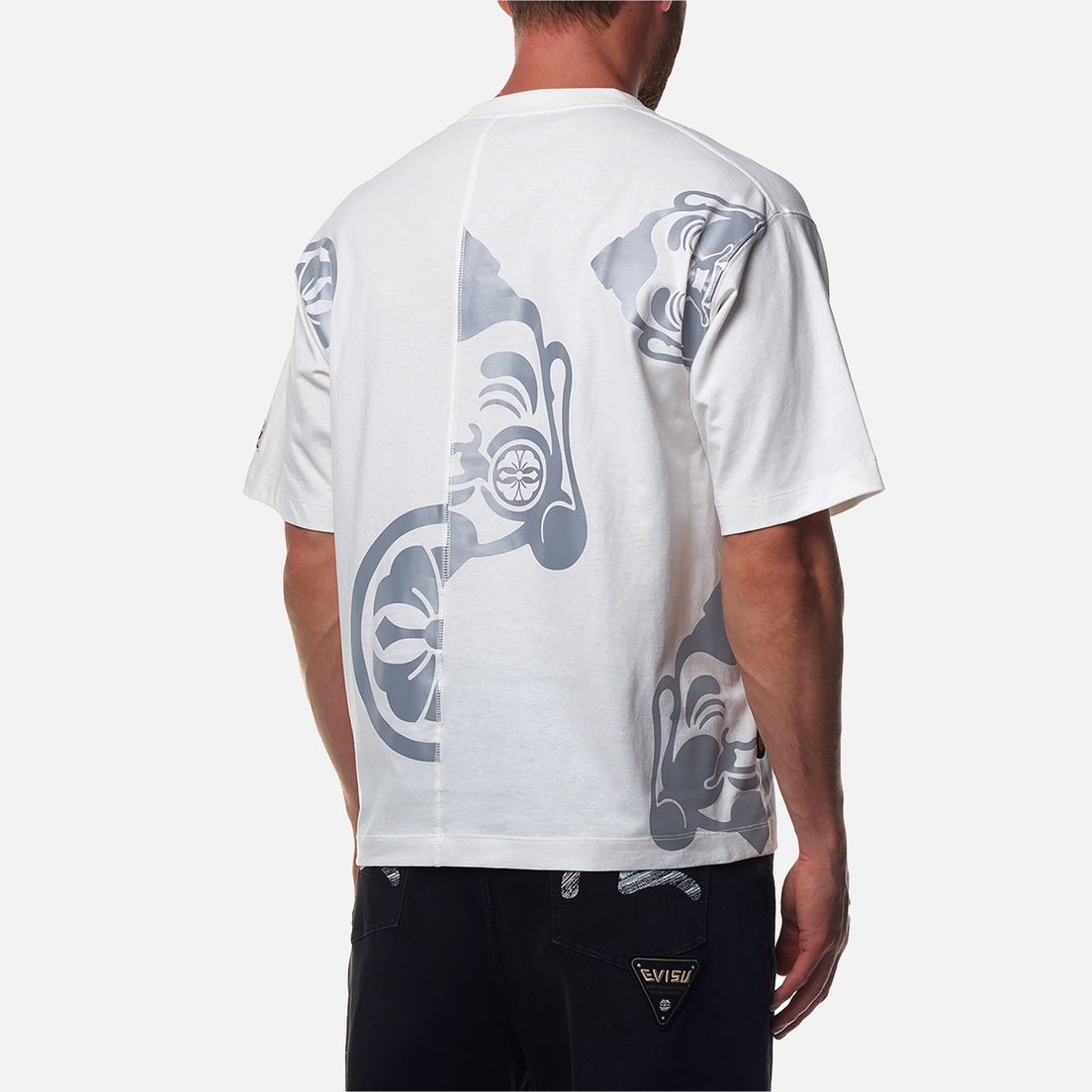 Evisu Мужская футболка Multi Baby GodHead Kamon Reflective Print