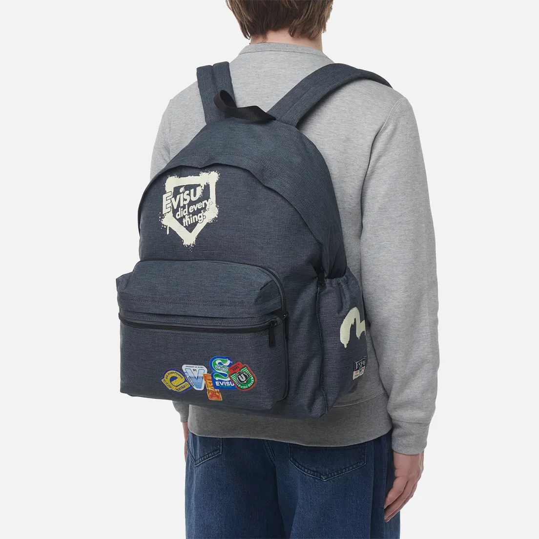 Evisu Рюкзак Heritage Faux Sticker Logo Print Denim